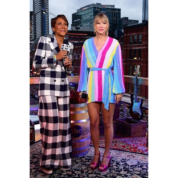 Retrofete Gabrielle Robe Dress Unicorn Stripes Rainbow Sequin BloggersFavorite - Picture 2 of 10